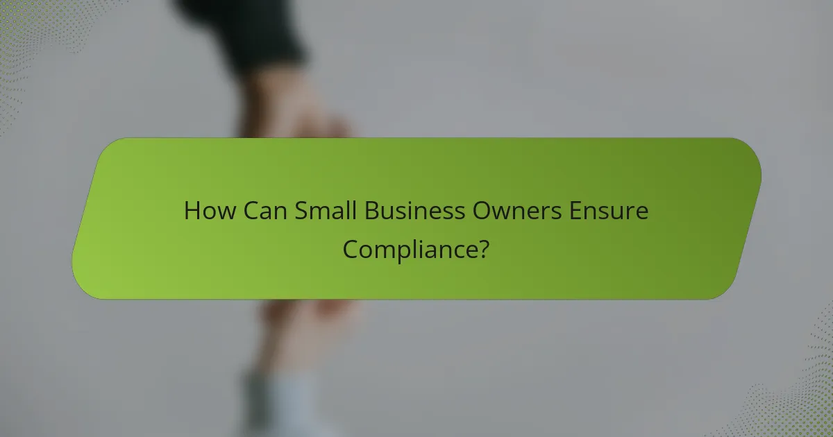 How Can Small Business Owners Ensure Compliance?