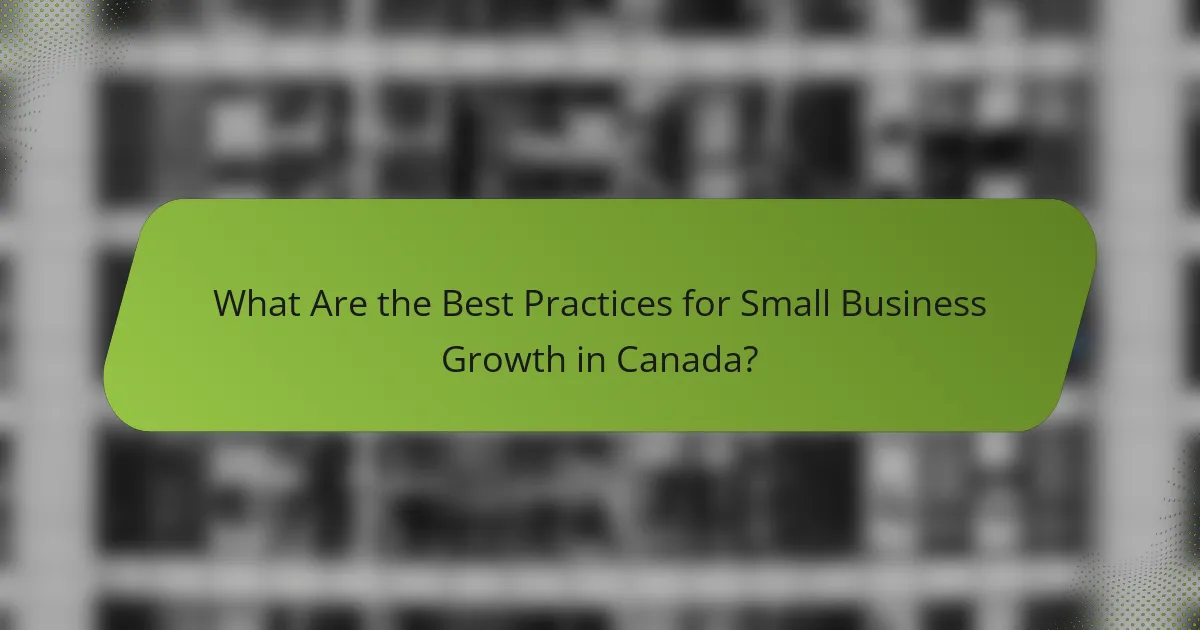 What Are the Best Practices for Small Business Growth in Canada?