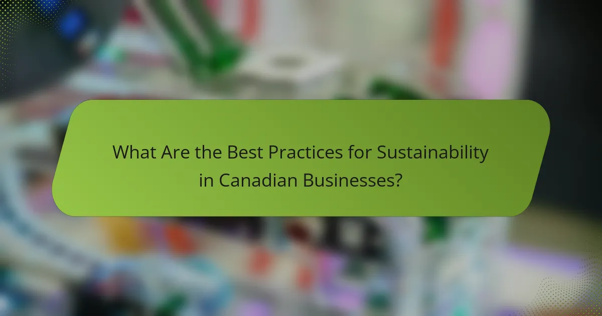 What Are the Best Practices for Sustainability in Canadian Businesses?