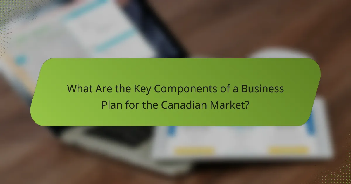 What Are the Key Components of a Business Plan for the Canadian Market?