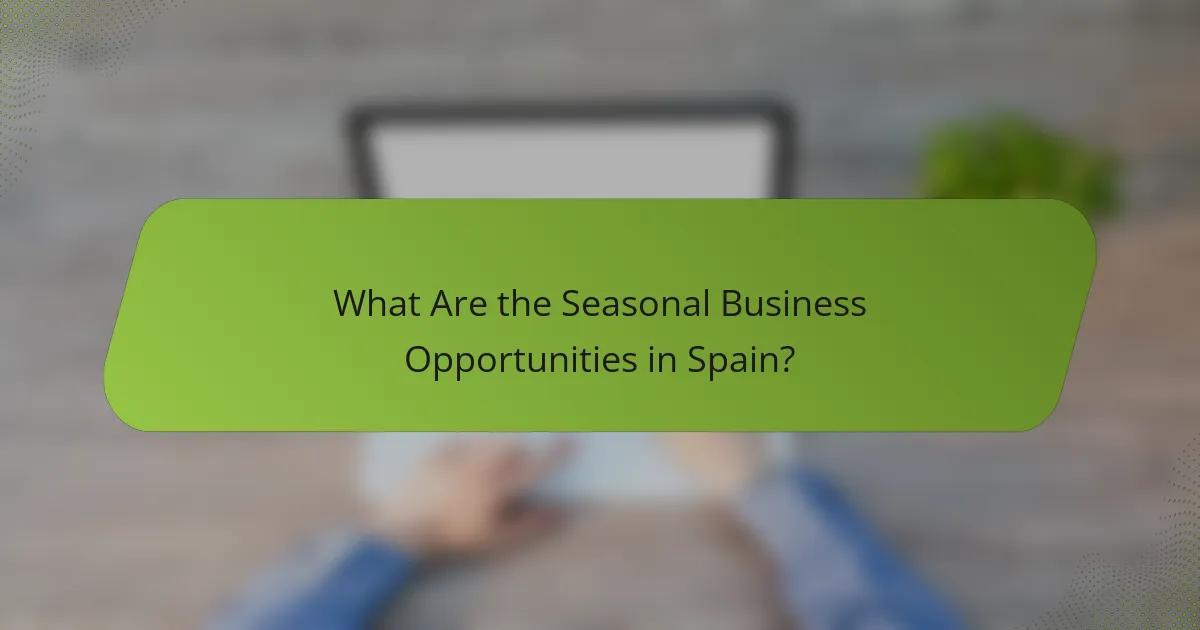 What Are the Seasonal Business Opportunities in Spain?