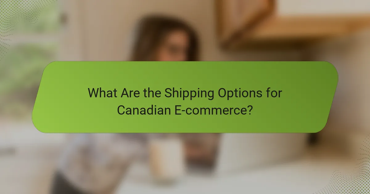 What Are the Shipping Options for Canadian E-commerce?