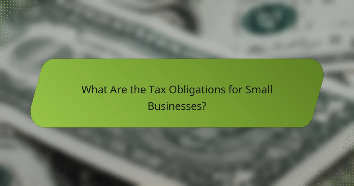 What Are the Tax Obligations for Small Businesses?