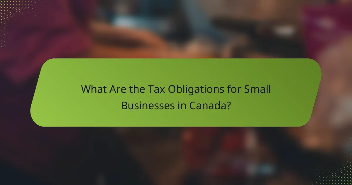 What Are the Tax Obligations for Small Businesses in Canada?