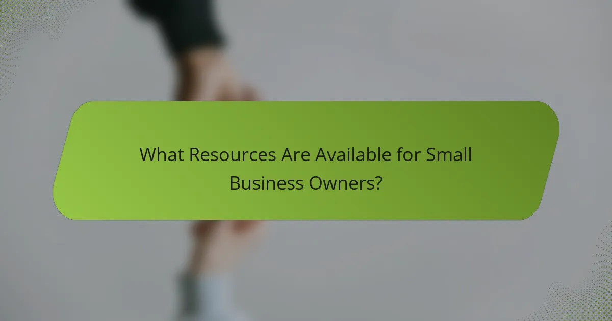 What Resources Are Available for Small Business Owners?