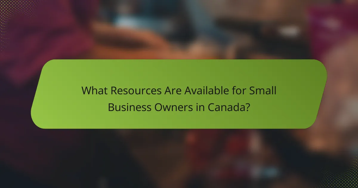 What Resources Are Available for Small Business Owners in Canada?